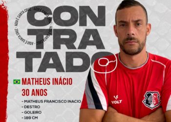Matheus Inácio goleiro do Santa Cruz fala sobre jogo com os pés e cita aprendizado com Rogério Ceni
