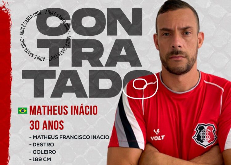 Matheus Inácio goleiro do Santa Cruz fala sobre jogo com os pés e cita aprendizado com Rogério Ceni