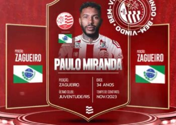 Náutico anuncia a contratação do zagueiro Paulo Miranda ex-Grêmio e São Paulo
