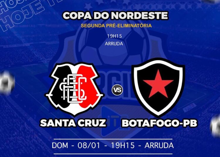 Santa Cruz x Botafogo-PB: veja escalações, onde assistir e outros detalhes do jogo pela Copa do Nordeste