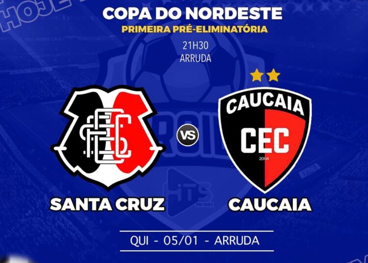 Santa Cruz x Caucaia: veja escalação, arbitragem, onde assistir e mais detalhes do jogo na eliminatória da Copa do Nordeste