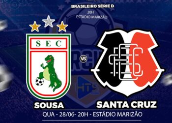 Sousa x Santa Cruz: veja escalações, arbitragem, onde assistir e outros detalhes do jogo pela Série D