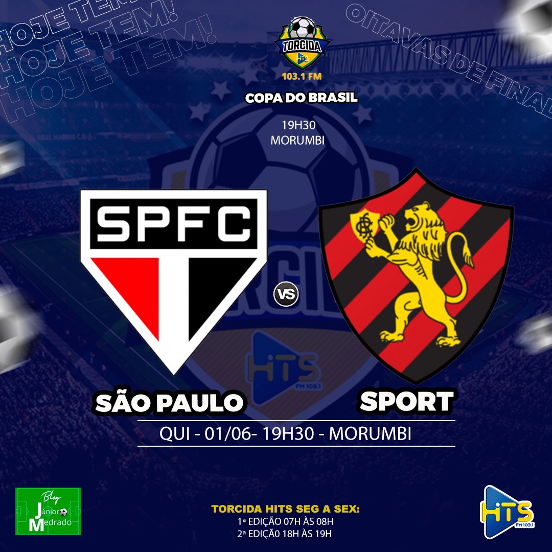 Sport x São Paulo: onde ver e detalhes do jogo das oitavas da Copa