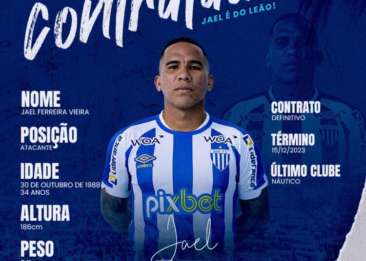 Após deixar o Náutico, Jael é anunciado pelo Avaí para sequência da Série B
