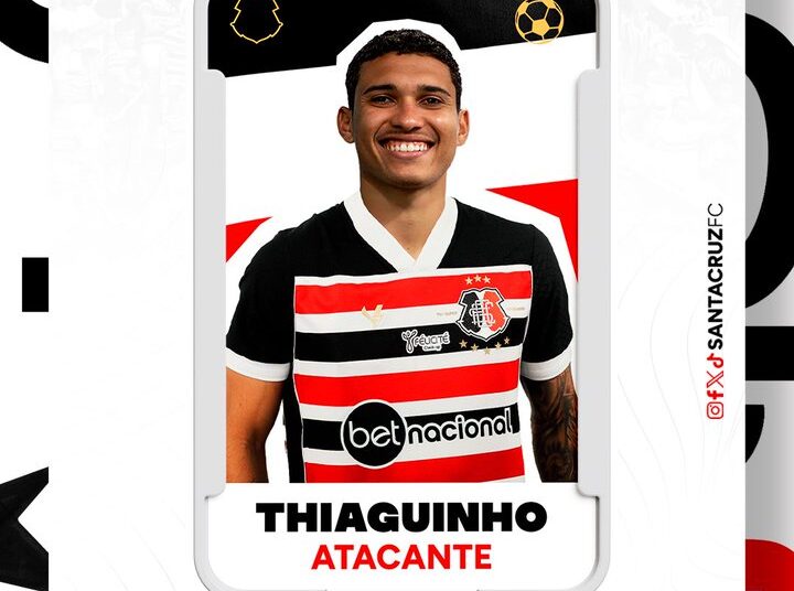 Santa Cruz oficializa contratação do atacante Thiaguinho, ex-Jacuipense e Remo