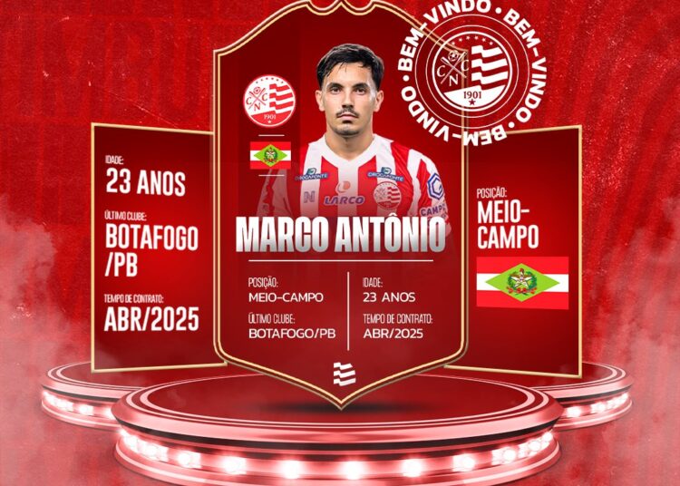 Náutico oficializa contratação do meio-campo Marco Antônio, ex-Botafogo/PB