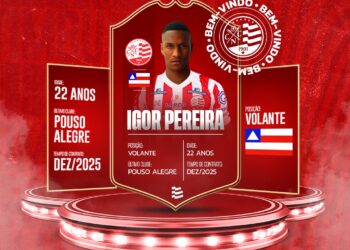Náutico oficializa a contratação do volante Igor Pereira, ex-Pouso Alegre/MG