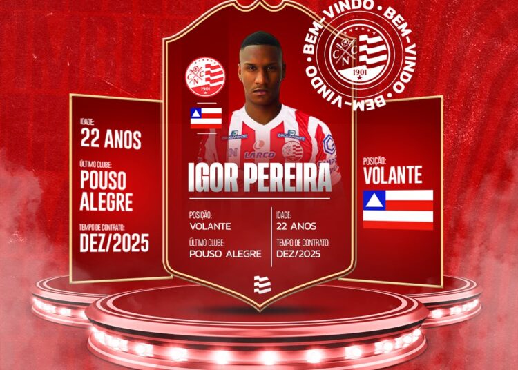 Náutico oficializa a contratação do volante Igor Pereira, ex-Pouso Alegre/MG