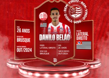 Náutico oficializa contratação do lateral direito Danilo Belão, ex-Brusque e Vila Nova