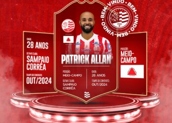 Náutico contrata meia Patrick Allan, ex-Sampaio Corrêa