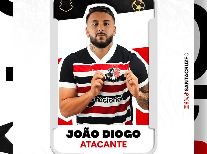 Santa Cruz oficializa contratação do atacante João Diogo, ex-Sampaio Corrêa; Quinto reforço para o ataque