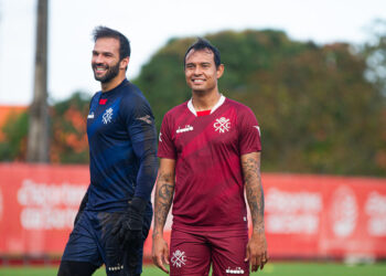 Muriel e Vinicius serão peças importantes para o Náutico contra o Anápolis. Foto: Gabriel França/Náutico