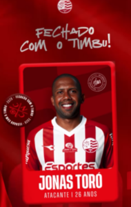 Jonas Toró é o novoatacante do Náutico.