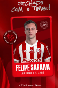 Felipe Saraiva foi anunciado como novo atacante do Náutico.