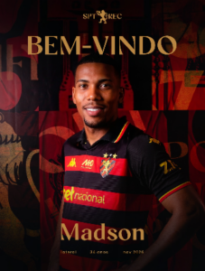 Madson foi o primeiro reforço do Sport no ultimo dia de janela de transferências. 