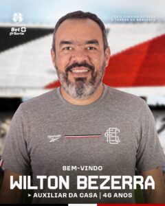 Santa Cruz faz mudança na comissão tecnica e anuncia Wilton Bezerra como novo auxiliar técnico.